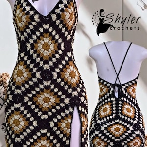 Crochet granny square dress (PDF Download)