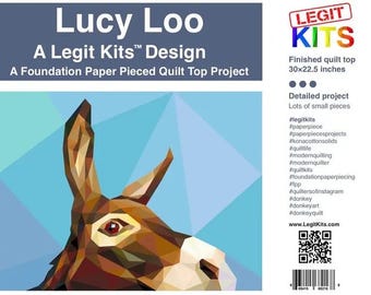 LEGIT KITS Lucy Loo Paper Pieced Quilt Top Project KIT (no fabric included) 862999