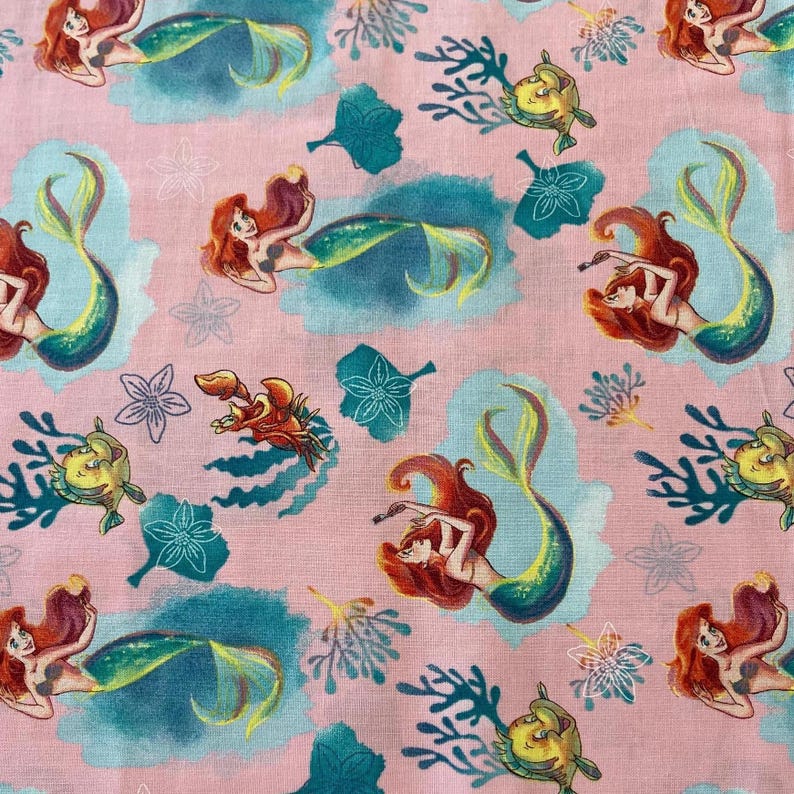 Ariel the Little Mermaid Fabric by the 1/2 Yard 382362 - Etsy