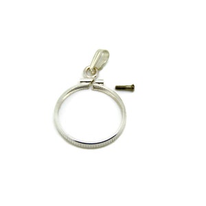 Solid Sterling Silver Coin Holder Bezel Charm Pendant