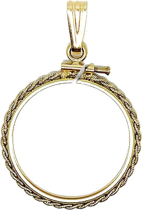 Gold Filled Rope Coin Holder Frame Pendant Mounting Charm Pendant ...