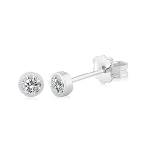 Pendientes de titanio con engaste y cristal transparente de 5 mm - Hipoalergénicos para oídos sensibles (Cristal transparente)
