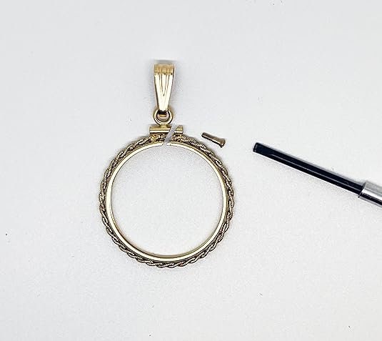 Gold Filled Rope Coin Holder Frame Pendant Mounting Charm Pendant ...