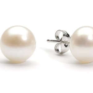 Pendientes hipoalergénicos de titanio con perlas de imitación blancas de Swarovski, joyas de Swarovski