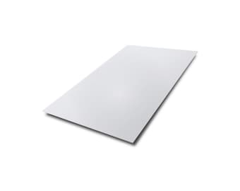 May include: A sheet of plain, white metal.