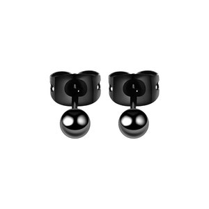 Hypoallergenic  Lightweight Titanium Black Color Ball Post Stud Earnings - No skin reaction For Sensitive Ears-Hipoalergénico para oídos