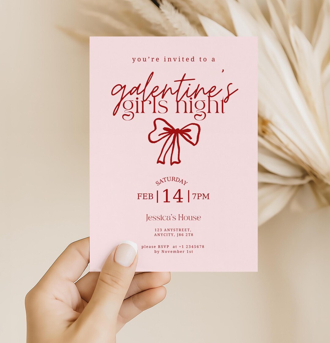 Galentine’s Day Invitation, Girls Night Invite, Valentine’s Party ...