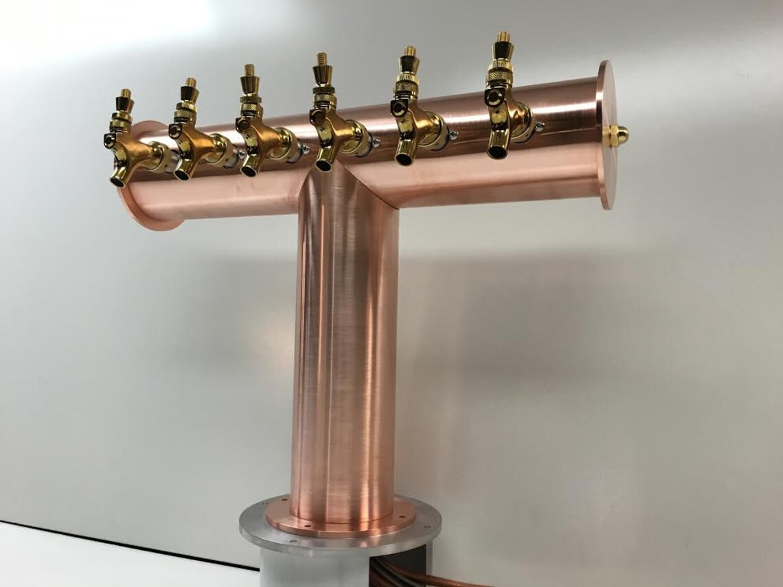 Stunning Copper Custom Draft Beer Tower System. Brass Faucets. Etsy
