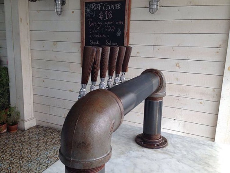 8 Tap Custom Draft Beer Tower Industrial Iron Pipe Etsy