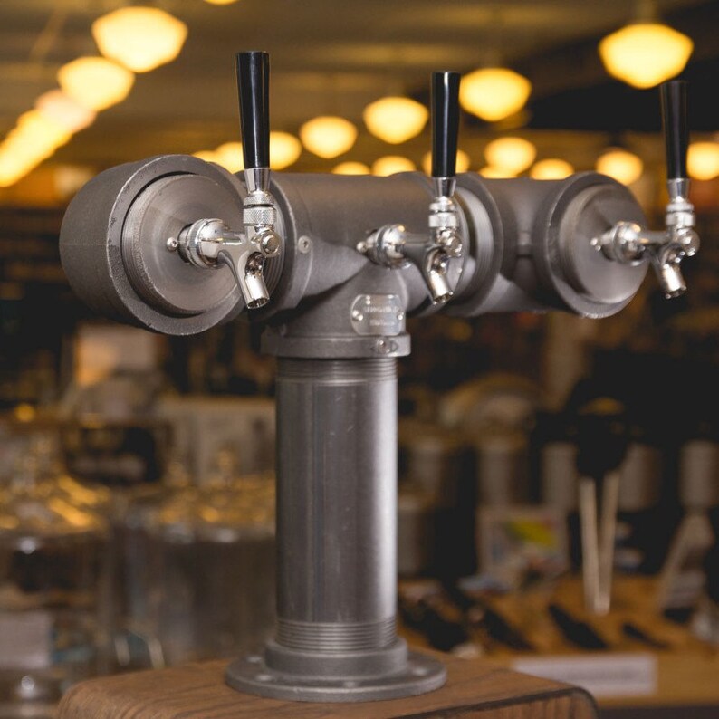 3 Tap Beer Tower Black Iron Pipe Etsy