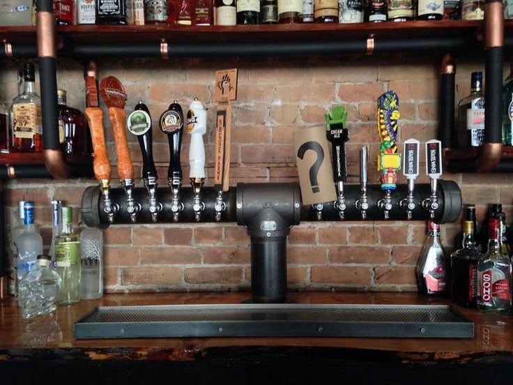 Custom Draft Beer Tower 10 or 12 Tap Tstyle Black Iron Pipe Etsy