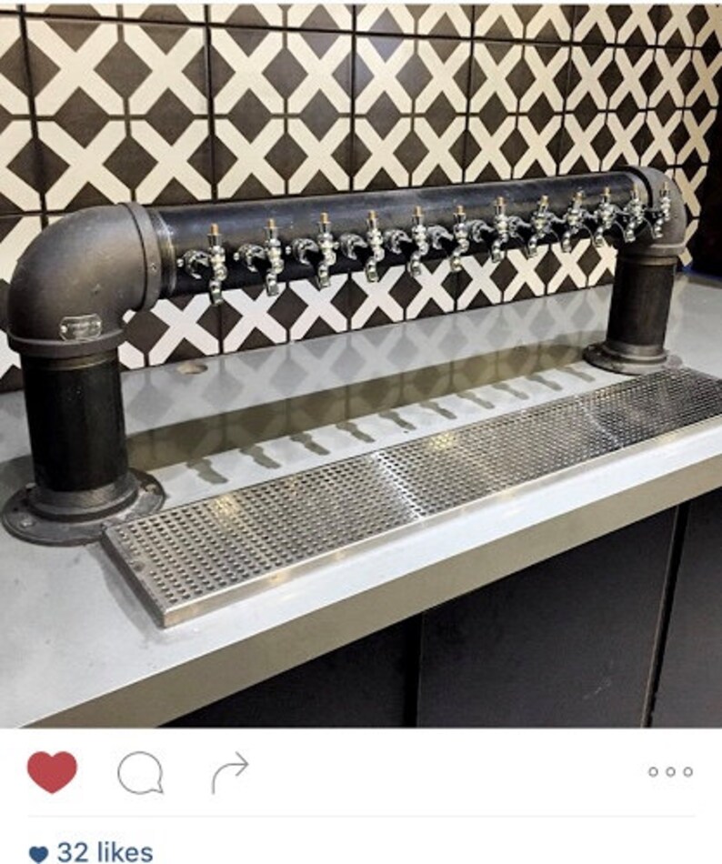 8 Tap Custom Draft Beer Tower Industrial Iron Pipe Etsy