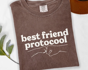 Best Friend Protocol T-Shirt | Dog Lover Tee | Pet Parent Gift | Funny Dog Owner Apparel | Cute Paw Bump Friendship Shirt