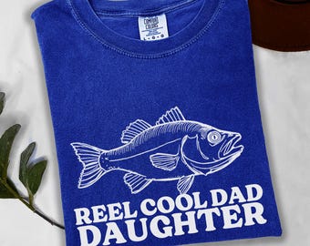 Reel Cool Dad Daughter Fishing T-Shirt, Father Daughter Sweatshirt, Funny Fisherman Gift, Lake Life Angler Top, Best Dad Present