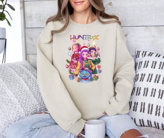 Huntrix Christmas Sweatshirt: Derpy Tiger Anime Xmas Gift