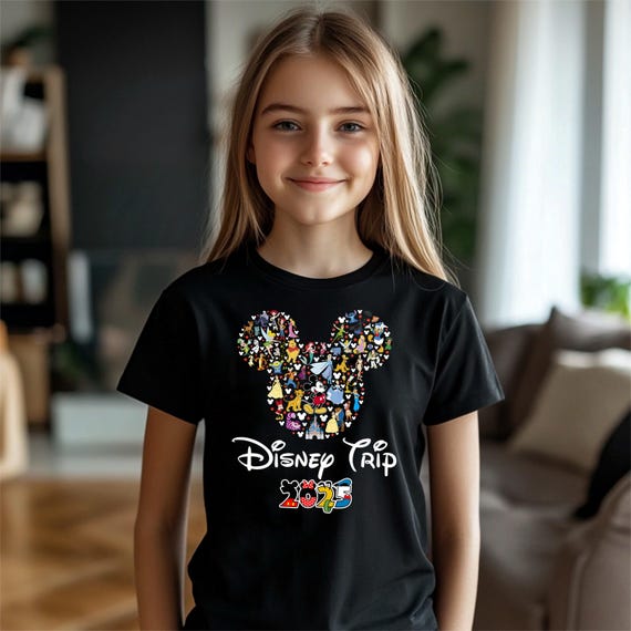 Disneyland Characters Kids T-Shirt, Disney Trip 2025 Youth Shirt, Disneyland Trip Shirt, Family Vacation 2025 Tee