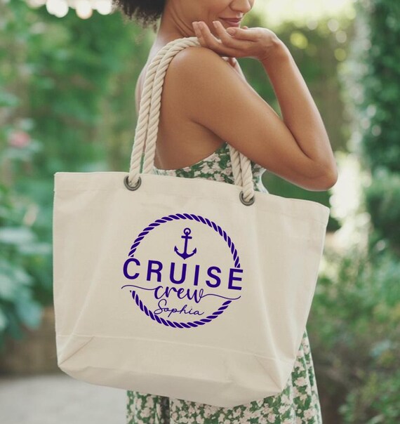 Personalized Cruise Crew Tote Bag, Family Vacation Cotton Bag