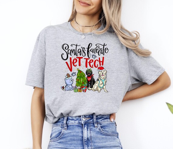 Santa's Favorite Vet Tech Christmas T-Shirt