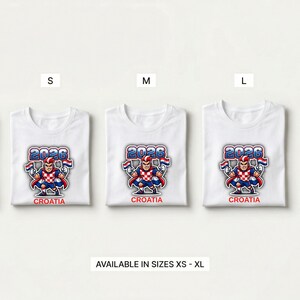 Camiseta de fútbol de Croacia 2026 con diseño de mascota, ropa para aficionados con estampado de tablero de ajedrez. imagen 9