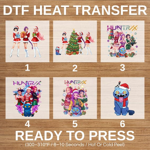 Huntrix Girls Christmas DTF Transfer: Ready to Press Kpop