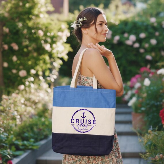 Custom Cruise Crew Tote Bag, Personalized Vacation Bag