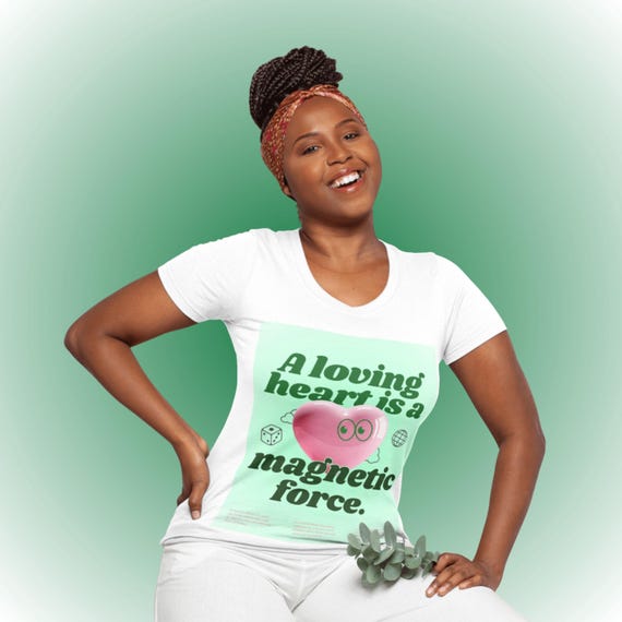 Pink Heart Magnetic Force Print: Positive Quote Graphic (Digital Download)