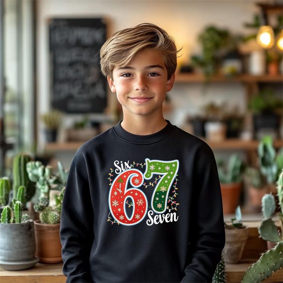 Six Seven Christmas Youth Sweatshirt, Kids Xmas Gift
