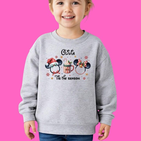 Custom Christmas Disney Kids Sweatshirt, Mickey and Minnie Xmas Hoodie, Personalized Christmas Youth Sweatshirt, Christmas Gift, Xmas Shirt