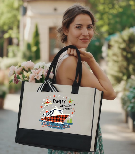 Custom Christmas Cruise Tote Bag, Family Vacation Gift