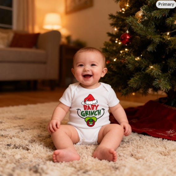 Baby Grinch Bodysuit, Merry Grinchmas, Xmas Gift