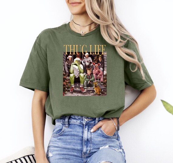 Thug Life Grinch Christmas T-Shirt, Funny Xmas Movie Tee