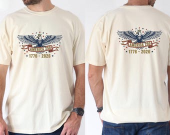 America 250 Eagle T-Shirt, Patriotic Bald Eagle Tee, 4th Of July Anniversary Shirt, 1776 2026 Freedom Gift, USA Celebration