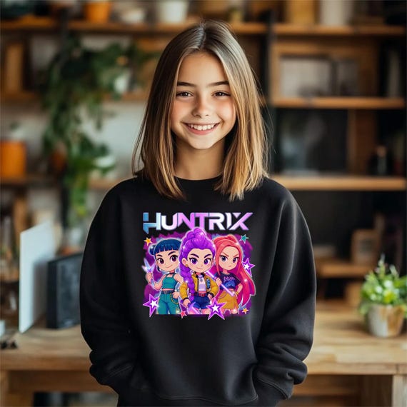 Demon Hunters Sweatshirt, Kpop Kids Shirt, Kpop Demon Hunter Sweatshirt, Huntrix Youth Hoodie, Huntrix Fan Shirt, Saja Girls Fan Shirt