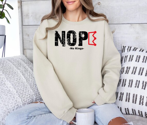 No Kings Graphic Sweatshirt, American Protest Hoodie