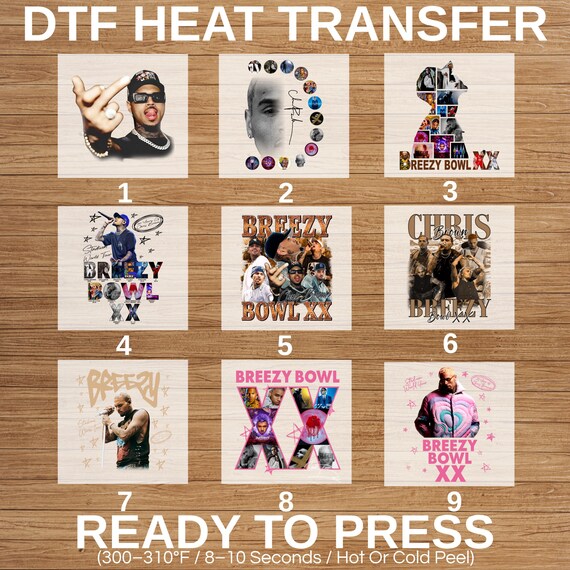 Chris Brown DTF Heat Transfer, Breezy Tour Ready to Press