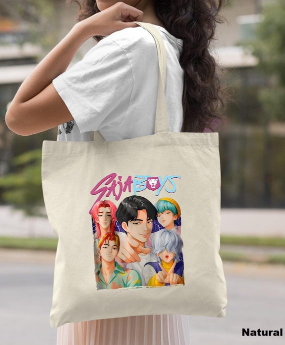 Kpop Demon Hunters Tote Bag, Huntrix Tote Bag, Kpop Tote Bag, Saja Boys Boy Band Bag, Kpop Saja Boys Bag, Saja Boys Fan Bag