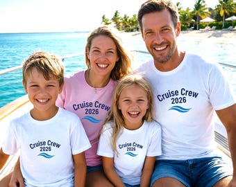 Camiseta de la tripulación del crucero 2026, atuendo para vacaciones familiares a juego