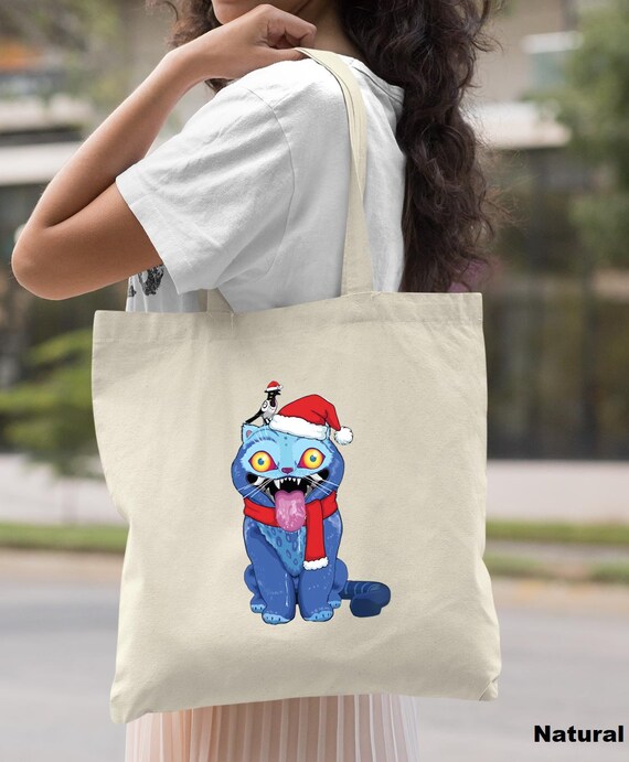 Christmas Tiger Graphic Tote Bag: Derpy Xmas Gift
