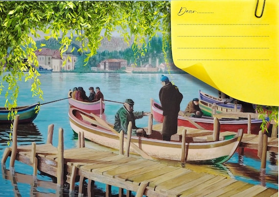 Nostalgic postcard template on Canva. Delight your loved ones with surprise postcards.