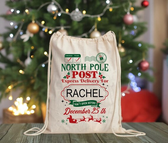 Personalized Santa Sack, Custom Christmas Gift Bag