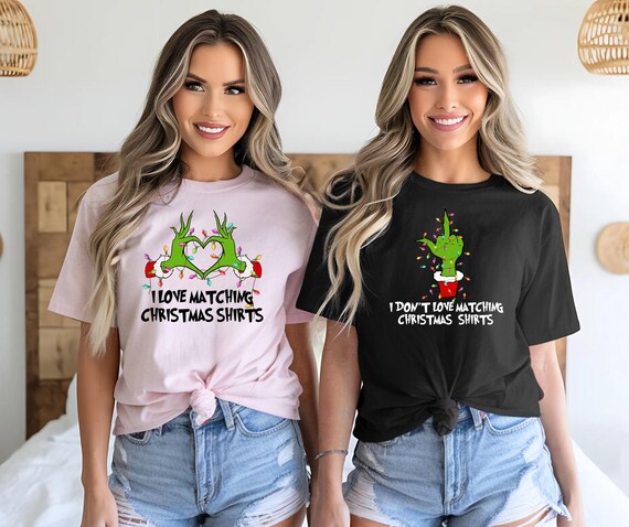 Grinch Christmas Matching Shirts, Funny Xmas Couple Tee