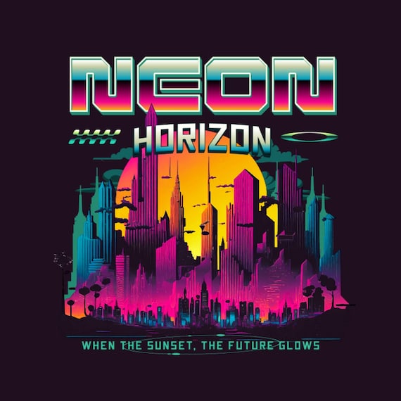 80s Retrowave Neon Art Graphics: Synthwave T-Shirt Designs (Digital Download)
