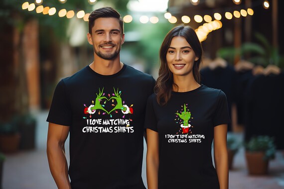 Grinch Christmas Matching Shirts, Funny Xmas Couple Tee