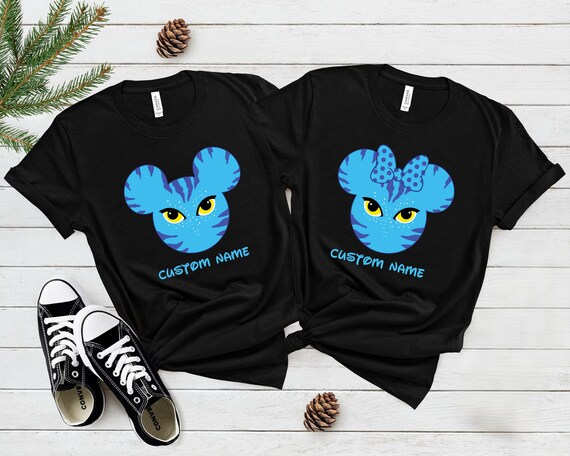 Personalized Pandora Avatar Shirt, Mickey Minnie Mouse Ears With Avatar Face Youth T-Shirt, Disney Custom Name Shirt, Avatar Disney Kids Tee