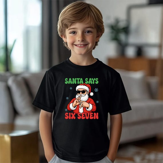 Santa Says Six Seven Christmas Youth T-Shirt