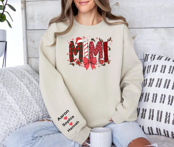 Personalized Christmas Mimi Sweatshirt, Xmas Grandma Gift