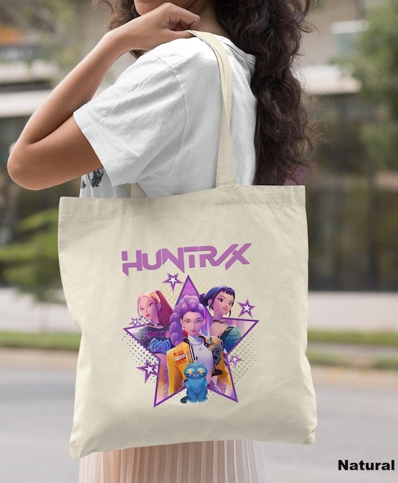 Huntrix Kpop Fan Tote Bag, Saja Girls, 100% Cotton