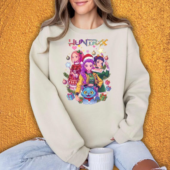 Huntrix Christmas Sweatshirt: Derpy Tiger Anime Xmas Gift