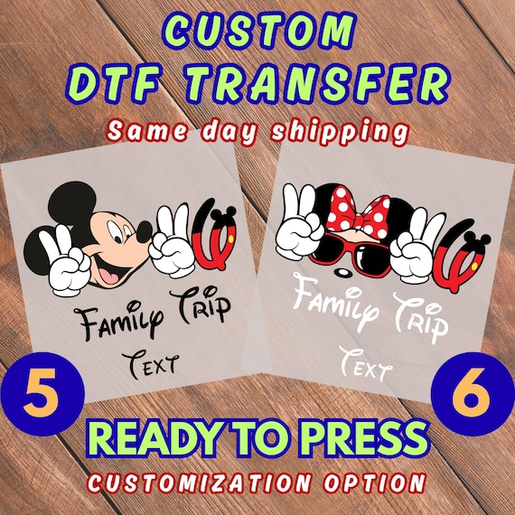 DTF For Shirts, Custom DTF Transfers, Disney Vacation Souvenir