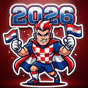 Bring the energy of Croatia football to life with this bold mascot design.